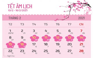 Các ngày nghỉ lễ năm 2021