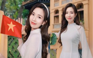 “Hoa khôi Hà Thành” Mivi Diễm Anh duyên dáng áo dài, gửi gắm lòng tự hào dịp đại lễ 30/4