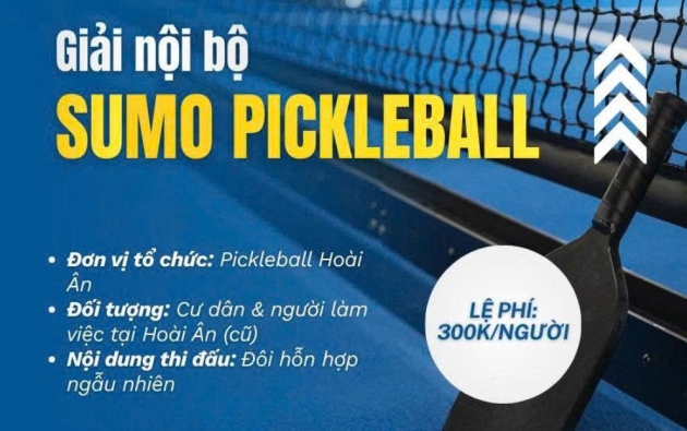 Sumo Pickleball lần đầu tổ chức giải đấu cho người dân Hoài Ân